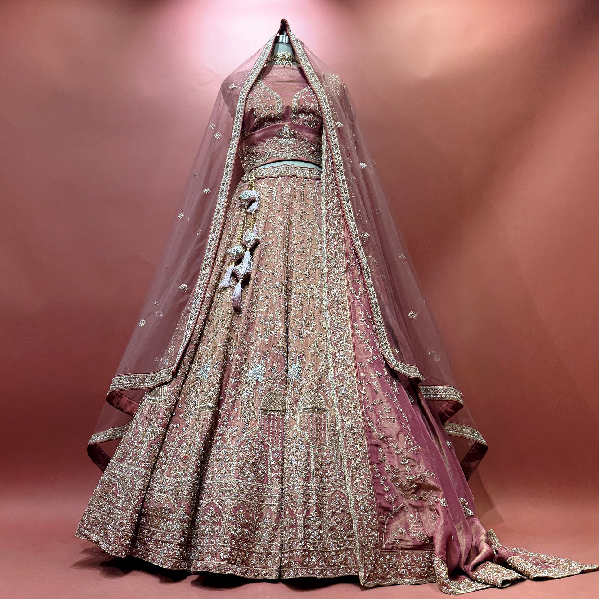 The Parampara Collection: Pink Heritage Lehenga Ensemble I – Pink – view 1