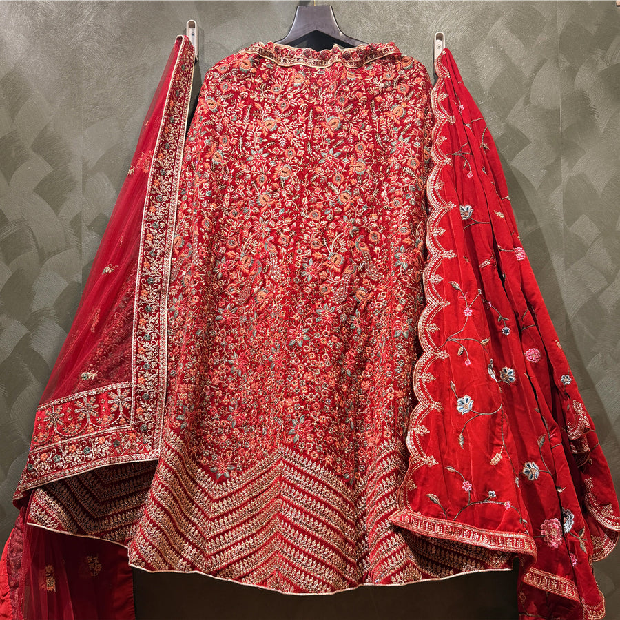 The Rajputana Darbar Edit: Maroon Heritage Lehenga Ensemble I