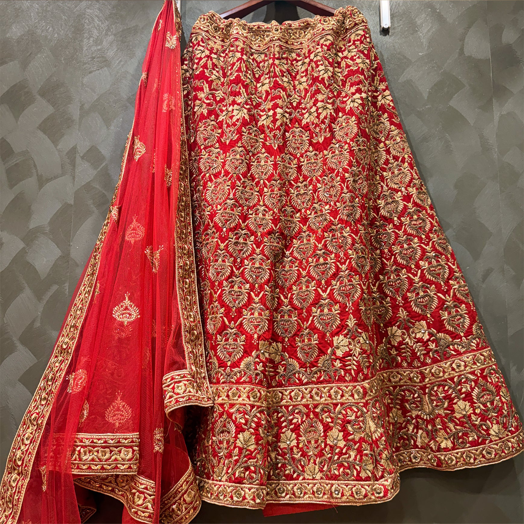 The Rajputana Darbar Edit: Red Heritage Lehenga Ensemble I – Red – view 1