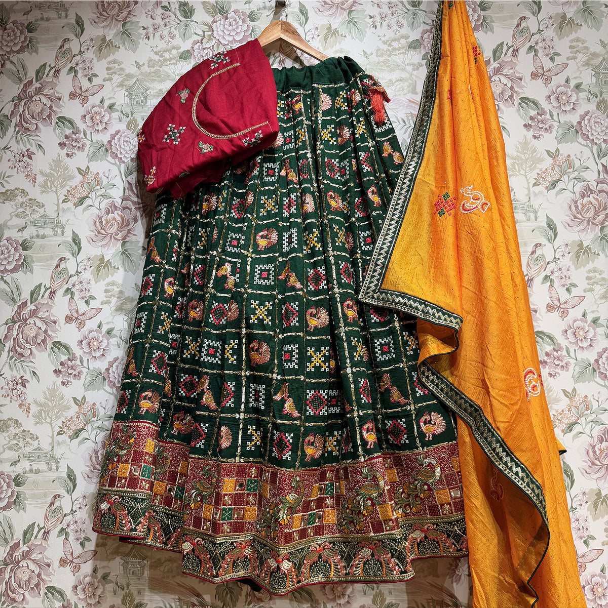 The Marwar Collection Edit: Green Heritage Lehenga Ensemble I – Green – view 1