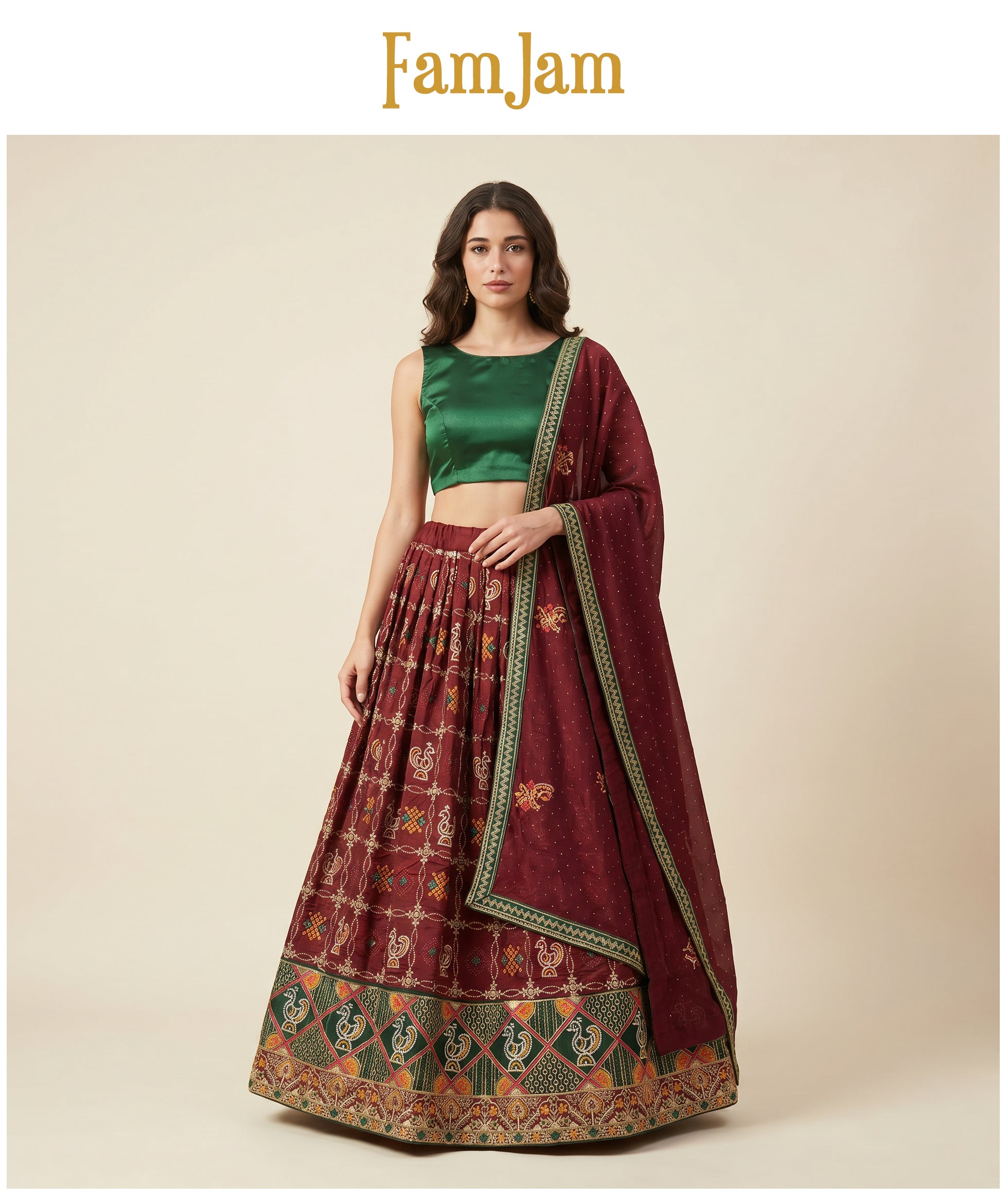 The Marwar Collection Edit: Green Heritage Lehenga Ensemble I – Green – view 3