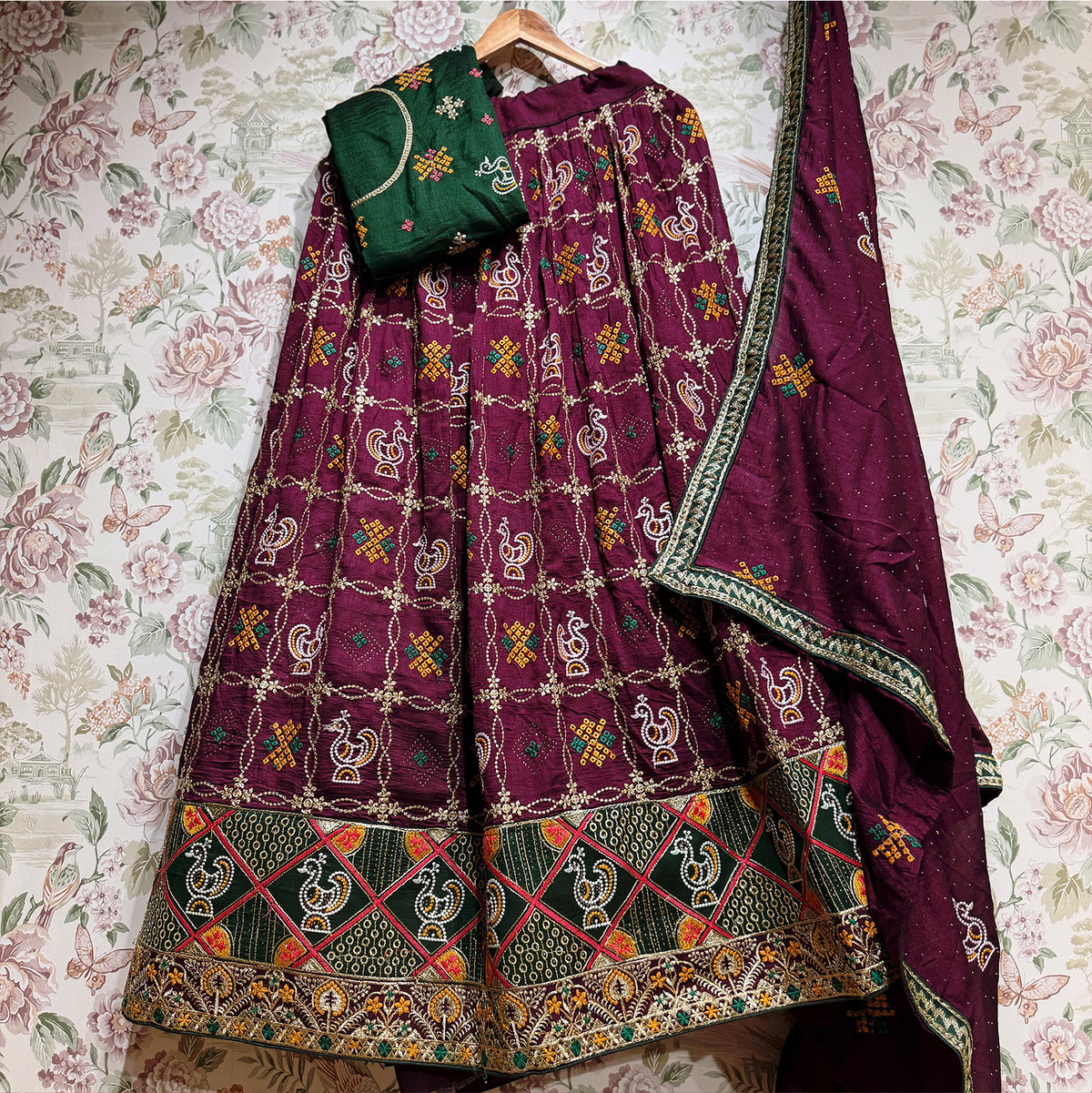 The Marwar Collection Edit: Green Heritage Lehenga Ensemble I – Green – view 5