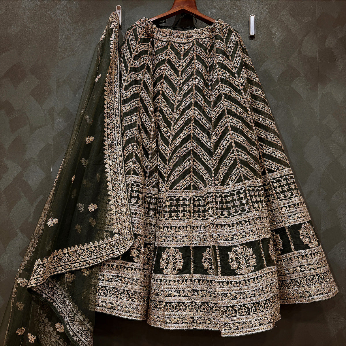 The Vivaha Heirloom: Heritage Lehenga Ensemble III – Blue – view 2