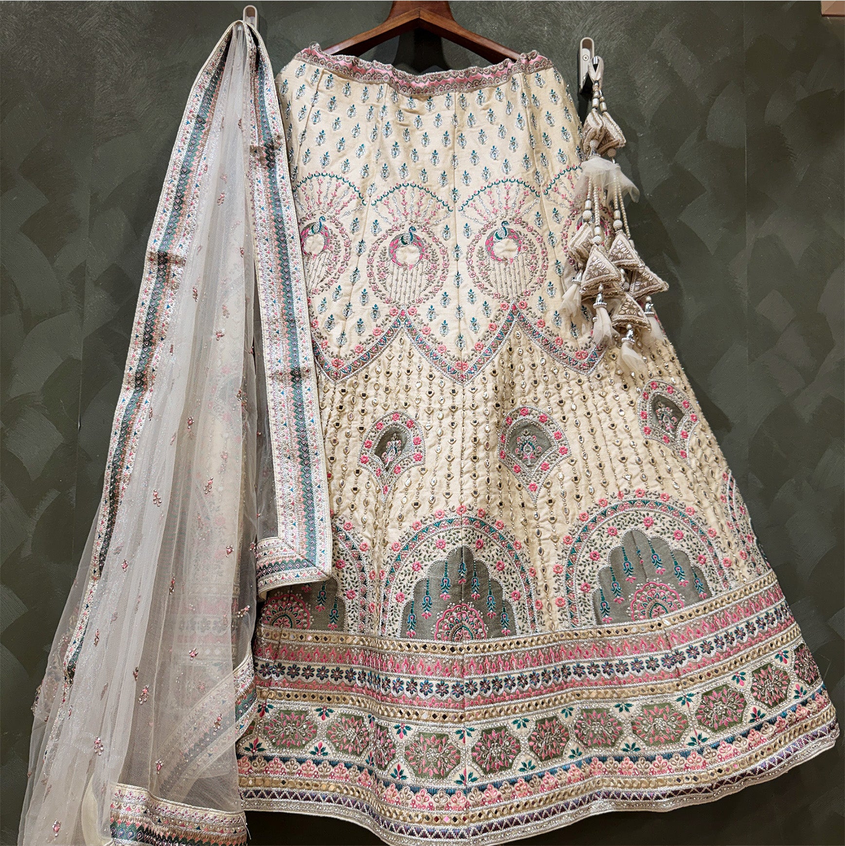 The Parampara Darbar: Ivory Heritage Lehenga Ensemble – Ivory – view 1