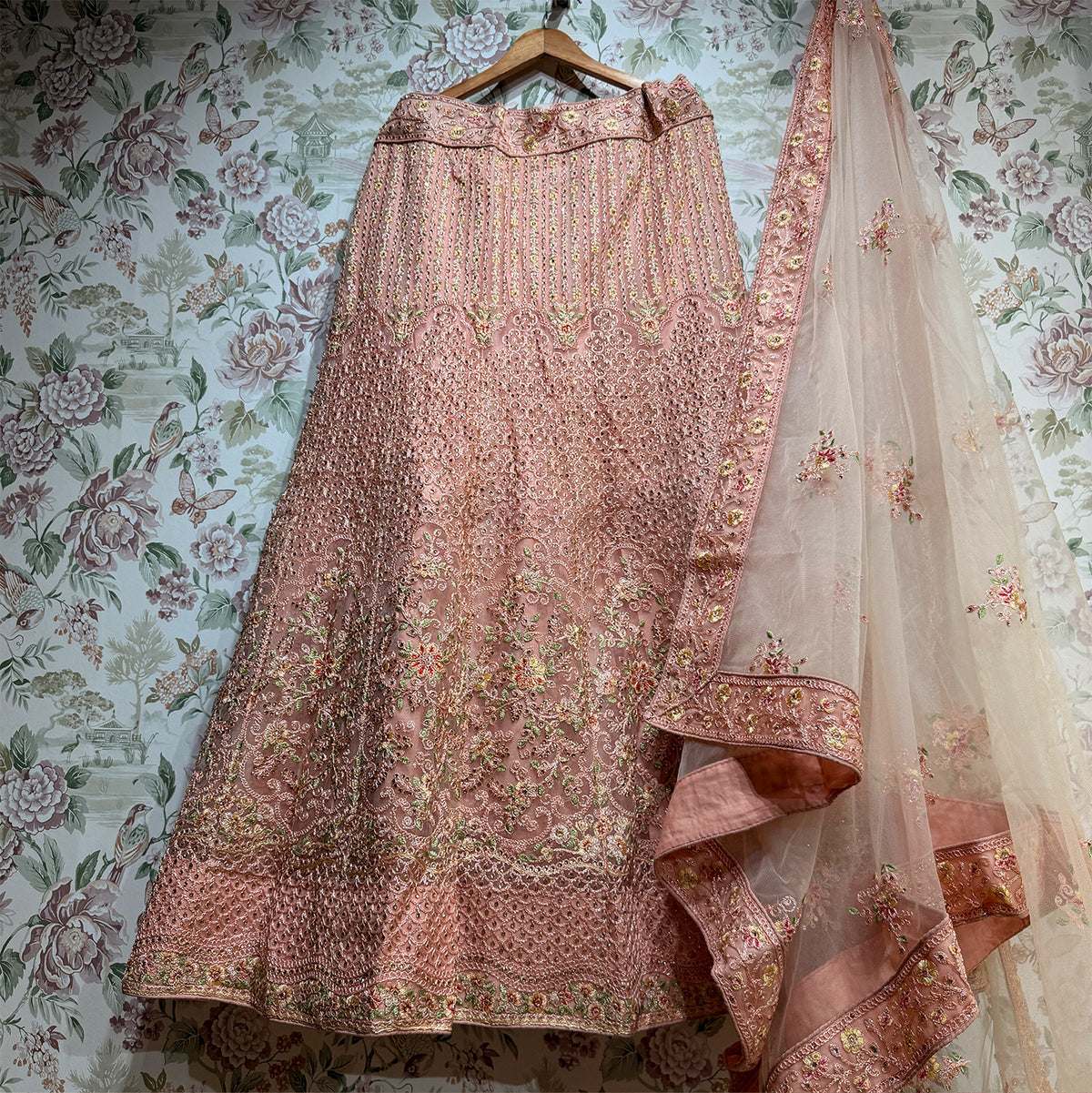The Utsav Edit: Peach Heritage Lehenga Ensemble II – Peach – view 1