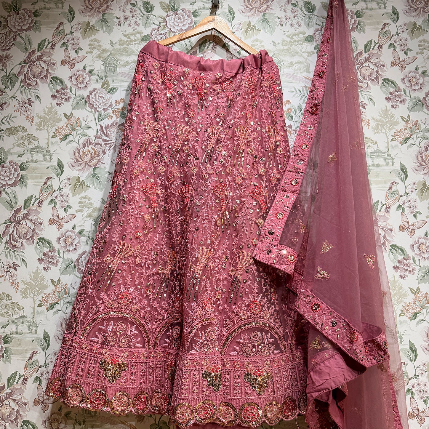 The Utsav Edit: Peach Heritage Lehenga Ensemble II – Peach – view 2