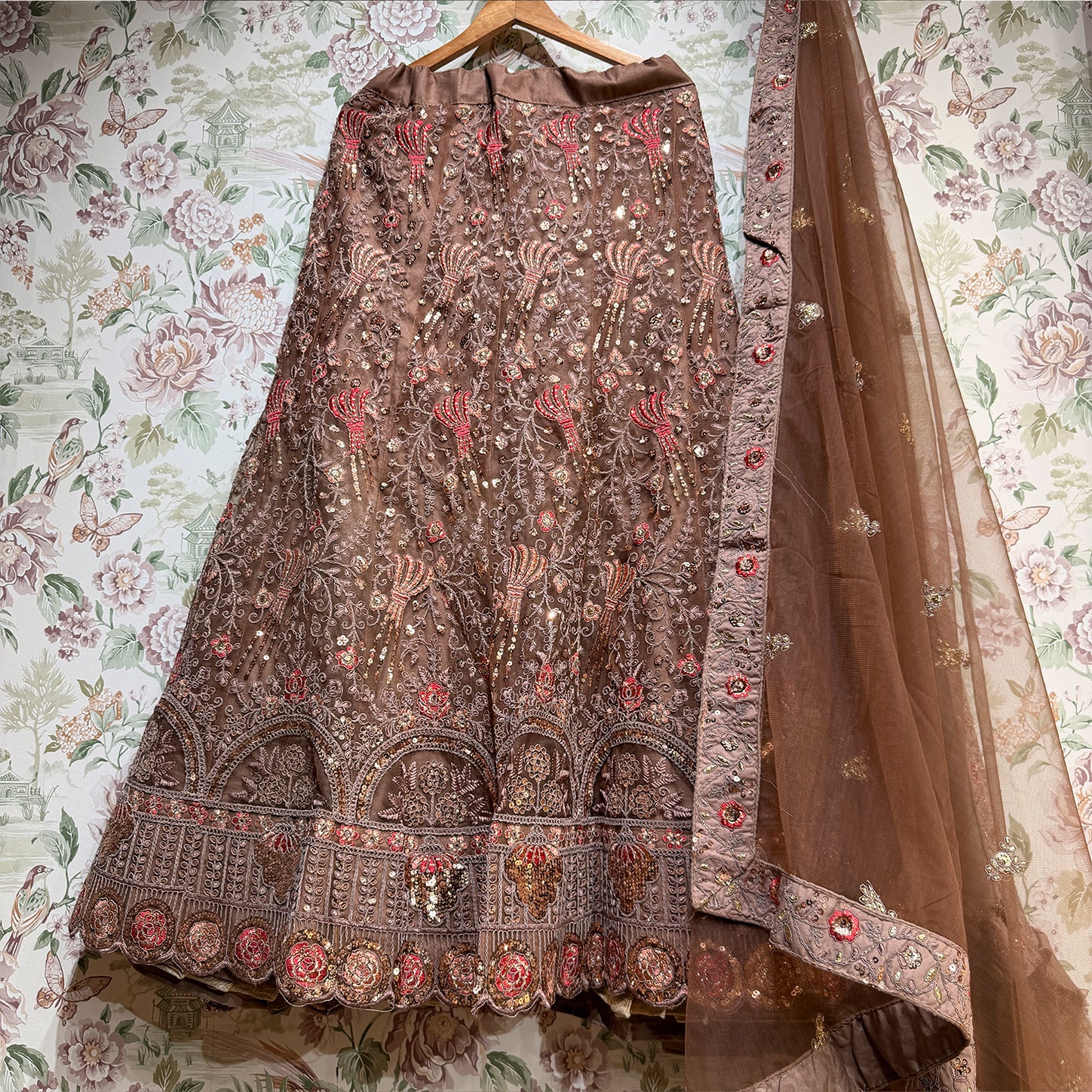 The Utsav Edit: Peach Heritage Lehenga Ensemble II – Peach – view 3