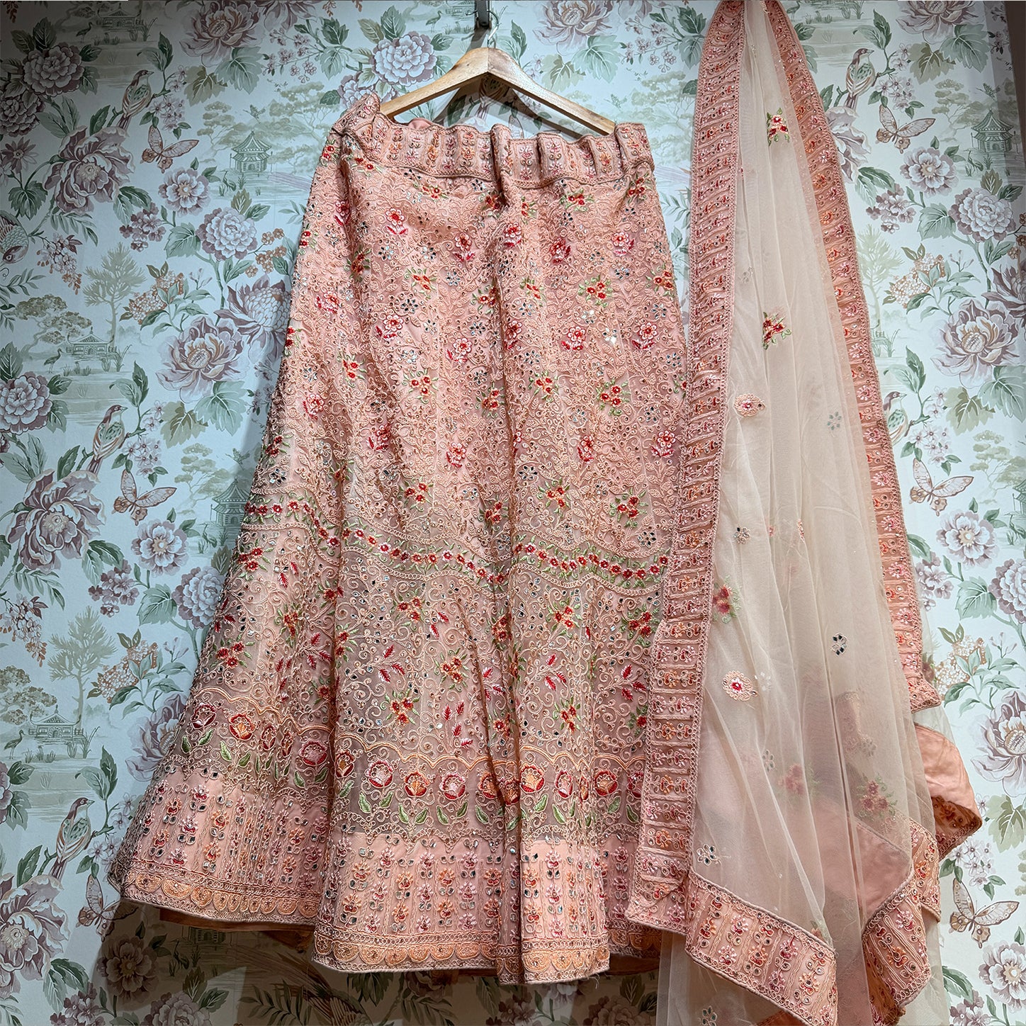 The Utsav Edit: Peach Heritage Lehenga Ensemble II – Peach – view 4