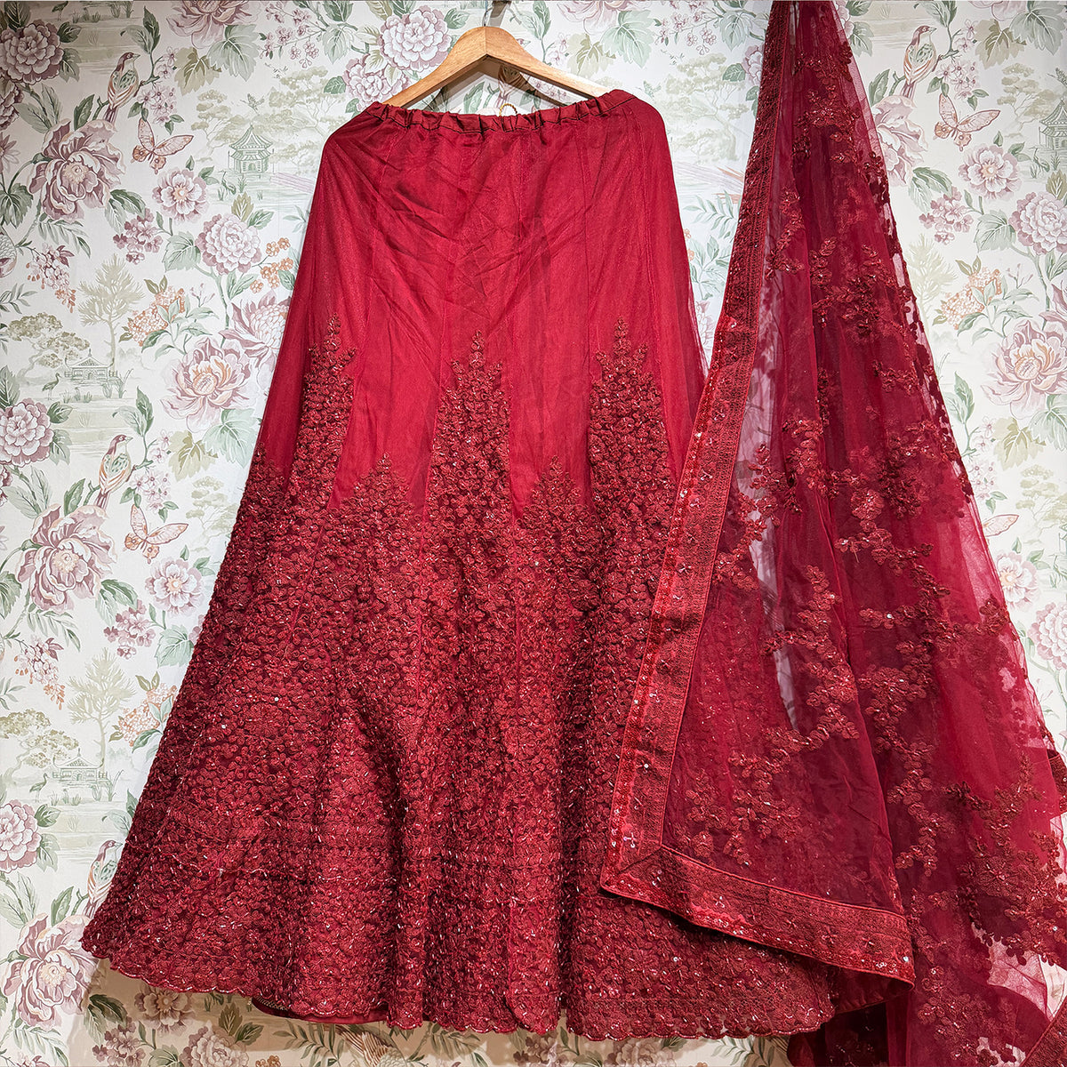 The Shagun Heirloom: Pink Heritage Lehenga Ensemble IV – Baby Pink – view 5