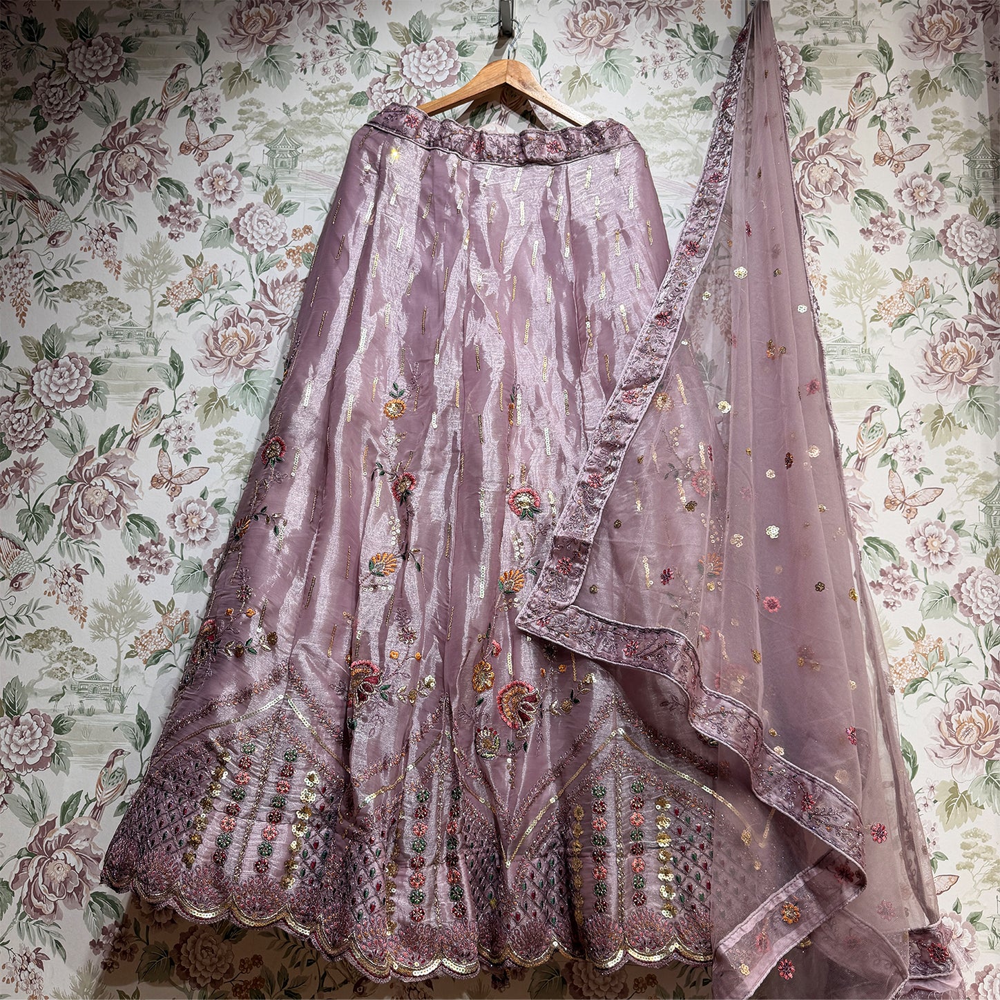 The Kalyani Collection: Lavender Heritage Lehenga Ensemble II – Lavender – view 1