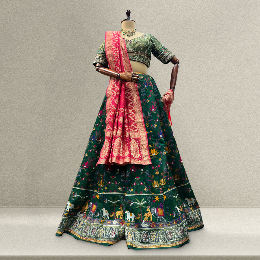 The Parampara Heirloom: Green Heritage Lehenga Ensemble II