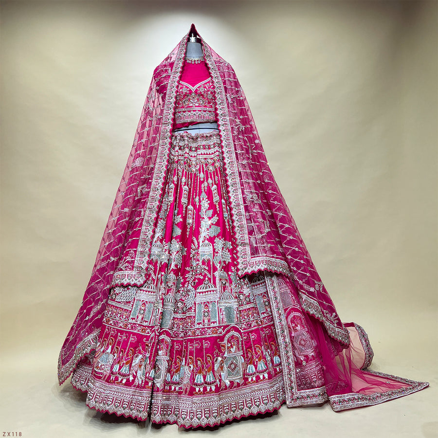 The Kalyani Darbar: Pink Silk Lehenga Ensemble II