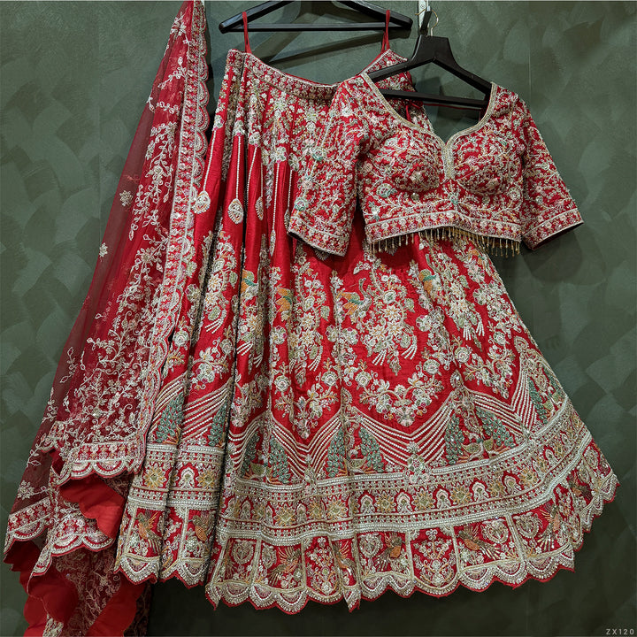 The Mangalam Heirloom: Red Heritage Lehenga Ensemble IV