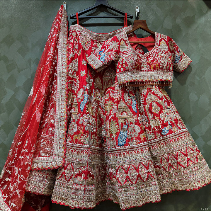 The Utsav Heirloom: Red Heritage Lehenga Ensemble