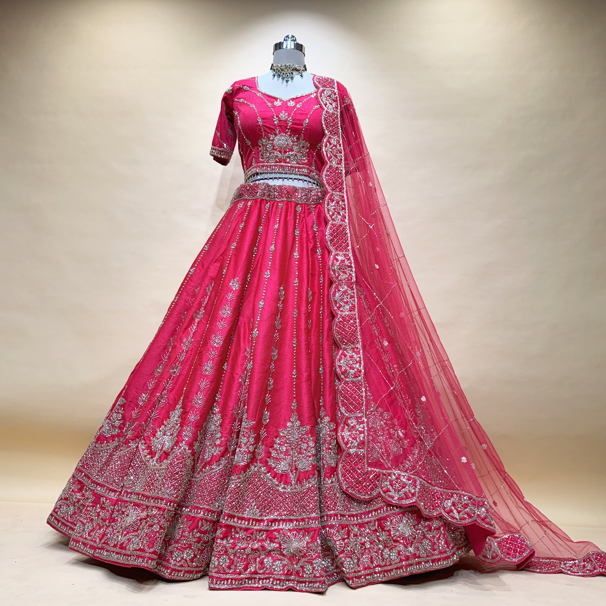The Udaipur Royal Collection: Pink Heritage Lehenga Ensemble – Pink – view 1